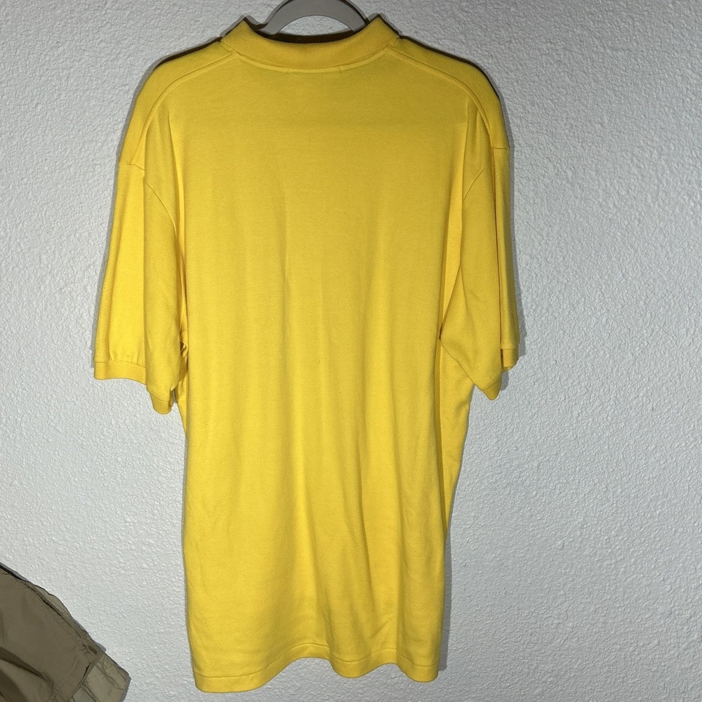 Polo By Ralph Lauren 100% Cotton Polo Shirt Size Large Yellow With Blue Pony - Picture 7 of 7